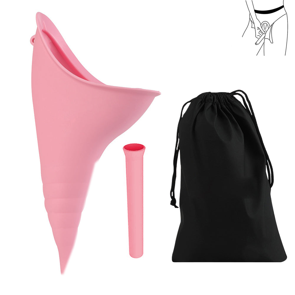 Female Urination Device Portable Urine Cups Standing Up to Pee Funnel for Camping Outdoor Travel-Pink