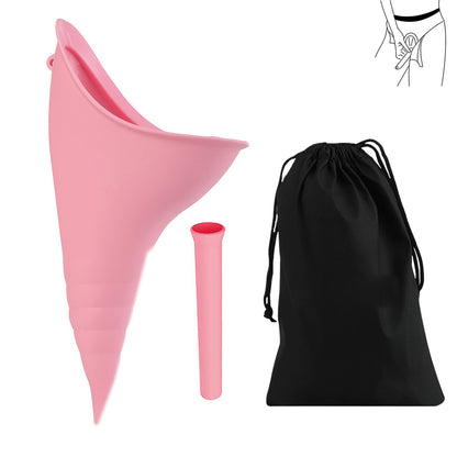 Female Urination Device Portable Urine Cups Standing Up to Pee Funnel for Camping Outdoor Travel-Pink