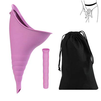 Female Urination Device Portable Urine Cups Standing Up to Pee Funnel for Camping Outdoor Travel-Purple