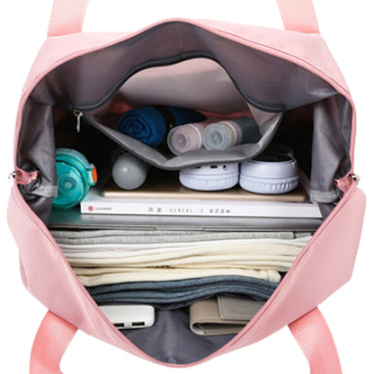Large Capacity Collapsible Travel Bag Expandable Waterproof Duffel Bag -Pink