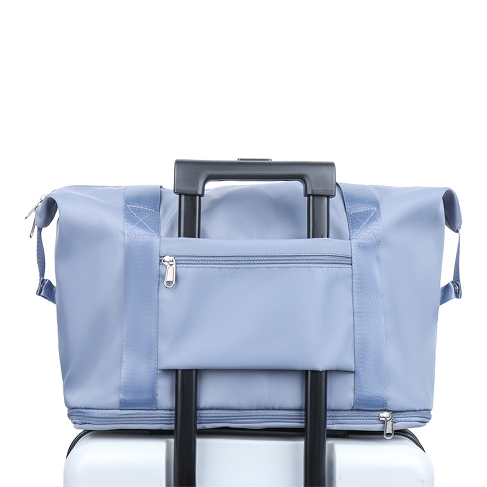 Large Capacity Collapsible Travel Bag Expandable Waterproof Duffel Bag -Blue