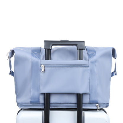 Large Capacity Collapsible Travel Bag Expandable Waterproof Duffel Bag -Blue