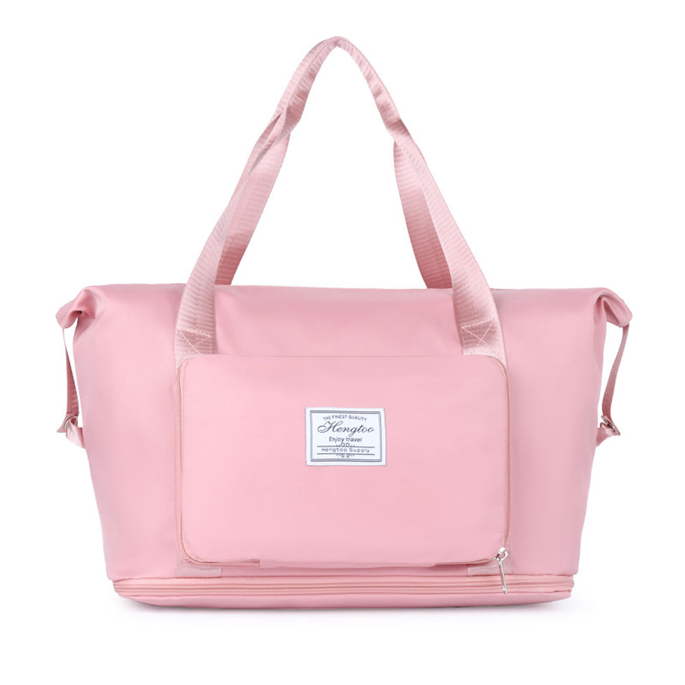 Large Capacity Collapsible Travel Bag Expandable Waterproof Duffel Bag -Pink
