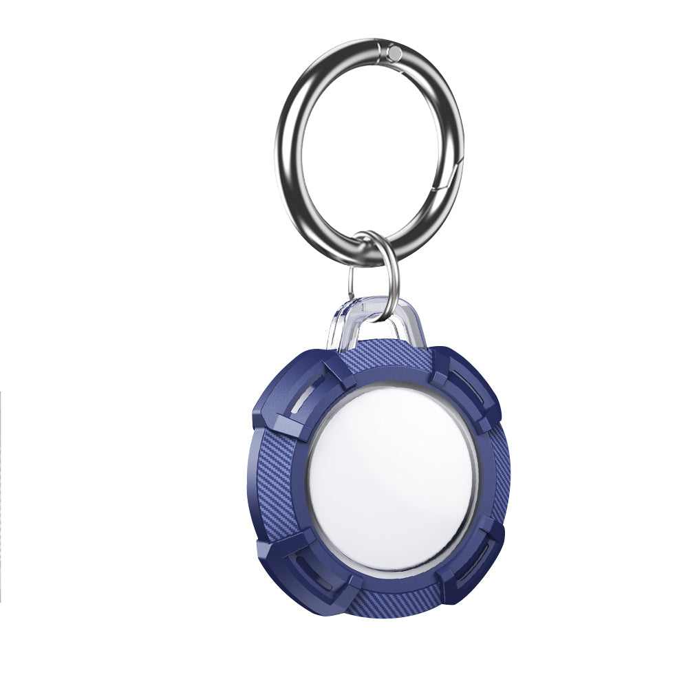 Airtag Holder with Anti-Lost Keychain Protective Shell Shockproof Protective Case Cover for Apple-Blue