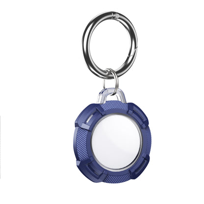 Airtag Holder with Anti-Lost Keychain Protective Shell Shockproof Protective Case Cover for Apple-Blue
