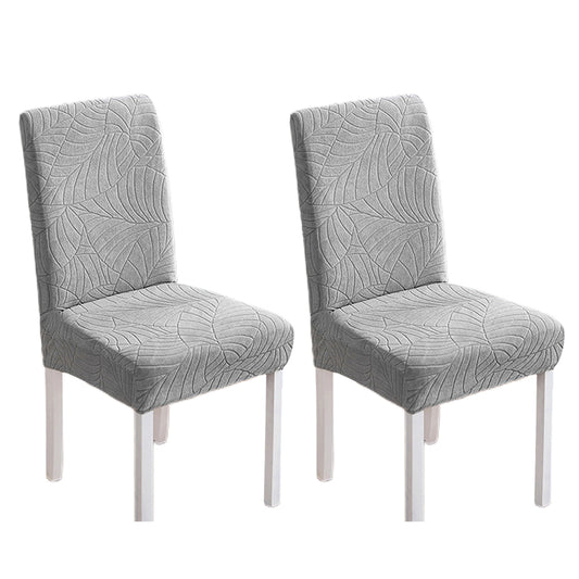 Chair Cover 2Pcs One-piece Stretch Jacquard Waterproof Dining Room Chair Cover Elastic Slipcover Home-Light Grey