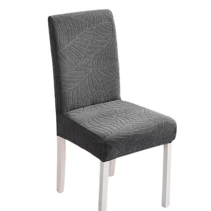 Chair Cover 4Pcs One-piece Stretch Jacquard Waterproof Dining Room Chair Cover Elastic Slipcover Home-Light Grey