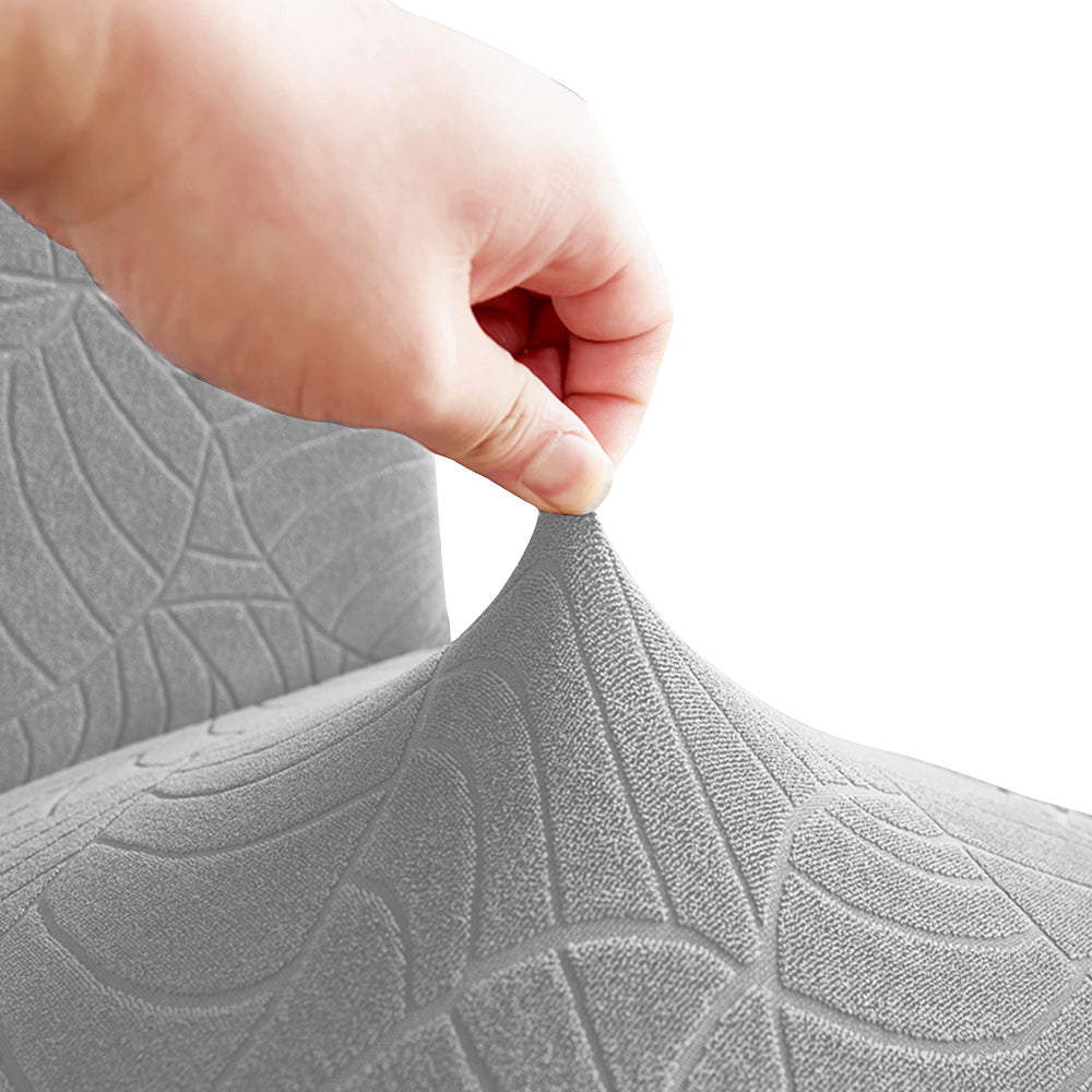 Chair Cover One-piece Stretch Jacquard Waterproof Dining Room Chair Cover Elastic Slipcover Home-Light Grey