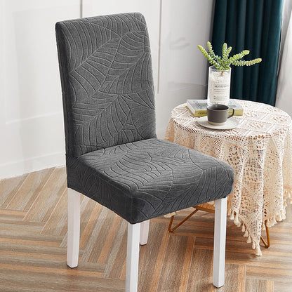 Chair Cover One-piece Stretch Jacquard Waterproof Dining Room Chair Cover Elastic Slipcover Home-Dark Grey