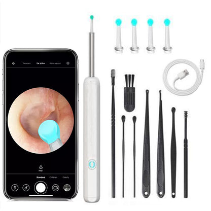 3.3mm HD Ear Wax Removal Tool Ear Cleaner with Camera with Light -White