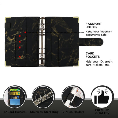 Budget Binder A6 Budget Planner with Cash Envelopes Calculator Money Organizer for Cash Saving -Black