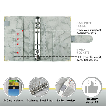Budget Binder A6 Budget Planner with Cash Envelopes Calculator Money Organizer for Cash Saving -Grey