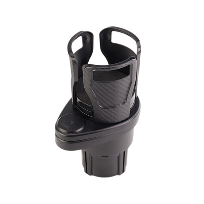 Car Cup Holder Expander 2 in 1 Multifunctional Cup Organizer with Adjustable Base -Carbon Black