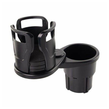 Car Cup Holder Expander 2 in 1 Multifunctional Cup Organizer with Adjustable Base -Matte Black