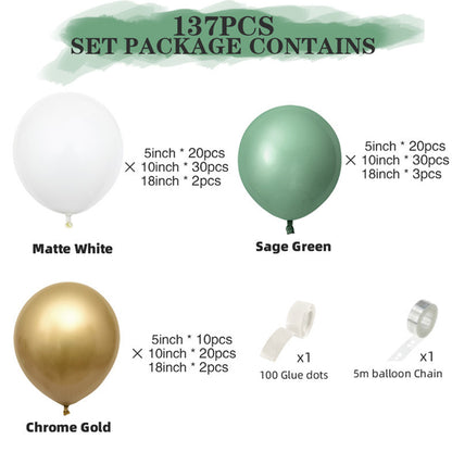 139pcs Balloons Kit Garland Birthday Party Wedding Baby Decoration -Green