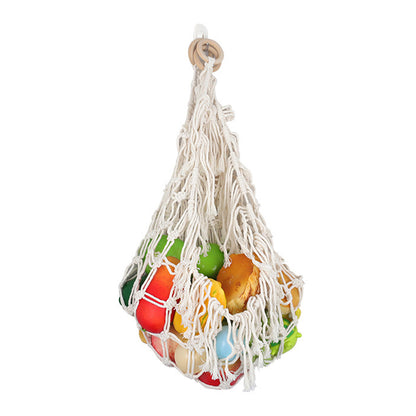 Boho Plush Toy Hammock Net Organizer Stuffed Animals Hanging Toys Kids Room Storage -White Net