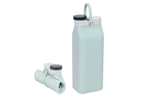 600ml Collapsible Water Bottle Outdoor Folding Silicone Cup Travel Sport Portable Sports Travel Water Bottles-Green