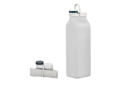 600ml Collapsible Water Bottle Outdoor Folding Silicone Cup Travel Sport Portable Sports Travel Water Bottles-Grey