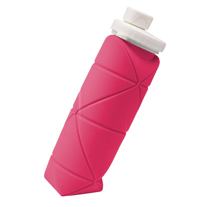 Foldable Collapsible Water Bottle Silicone Leak-proof Reusable Travel -Pink