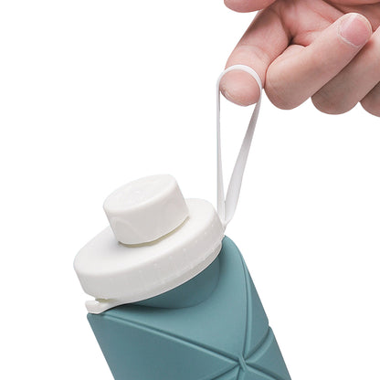 Foldable Collapsible Water Bottle Silicone Leak-proof Reusable Travel -Green
