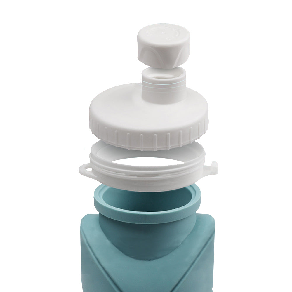 Foldable Collapsible Water Bottle Silicone Leak-proof Reusable Travel -Green