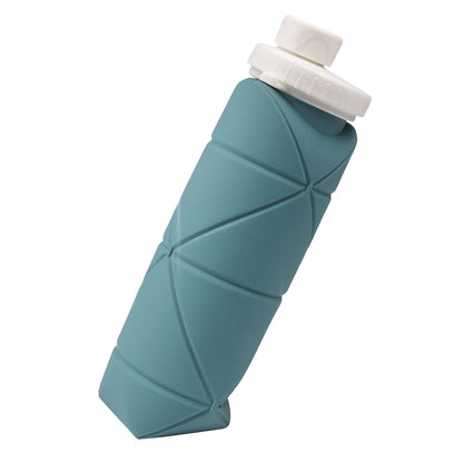 Foldable Collapsible Water Bottle Silicone Leak-proof Reusable Travel -Green