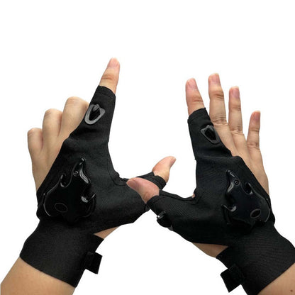 One Pair of Outdoor Night Light Waterproof Fishing Flashlight Gloves