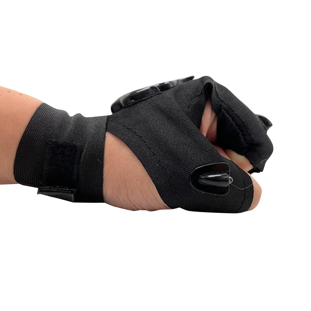 One Pair of Outdoor Night Light Waterproof Fishing Flashlight Gloves