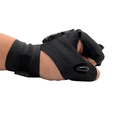 One Pair of Outdoor Night Light Waterproof Fishing Flashlight Gloves