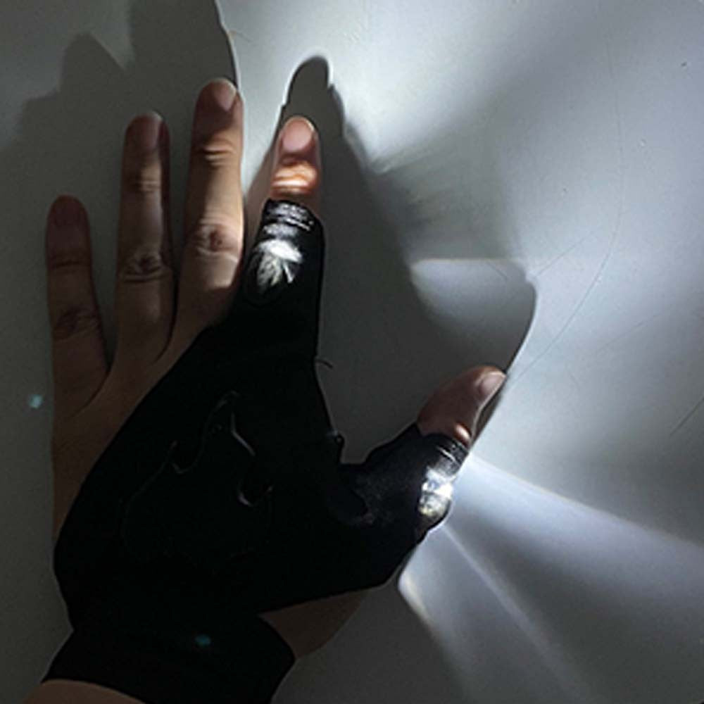 One Pair of Outdoor Night Light Waterproof Fishing Flashlight Gloves