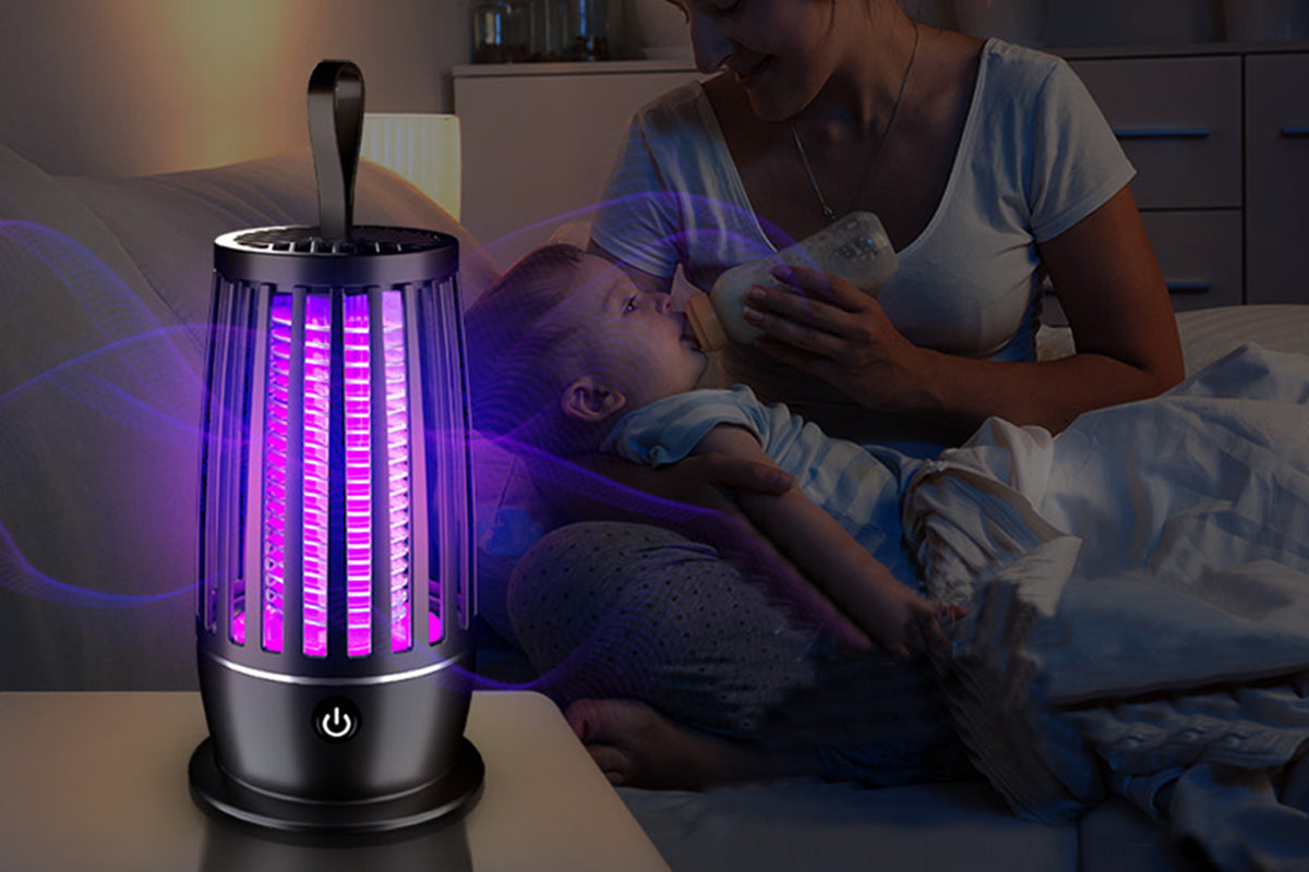 LED Electric Mosquito Killer Lamp USB Fly Trap Insect Bug Zapper Catcher-Black