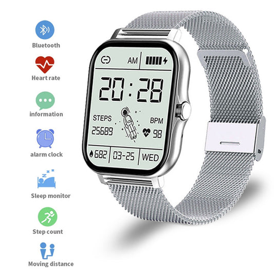 Smart Watches for Men Women Heart Rate Touch Screen Fitness Tracker for iPhone Android Bluetooth -Silver
