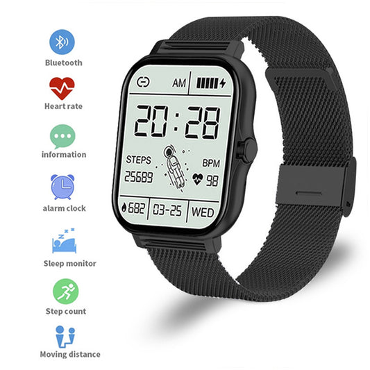 Smart Watches for Men Women Heart Rate Touch Screen Fitness Tracker for iPhone Android Bluetooth -Black