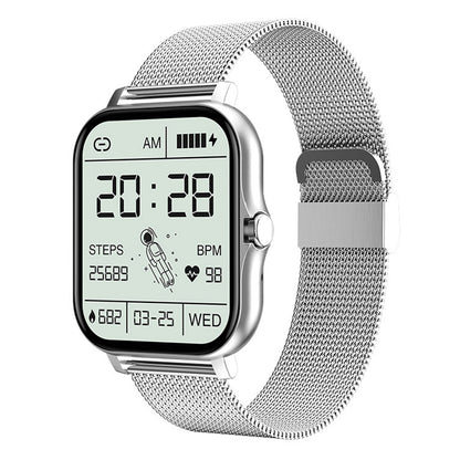 Smart Watches for Men Women Heart Rate Touch Screen Fitness Tracker for iPhone Android Bluetooth -Silver