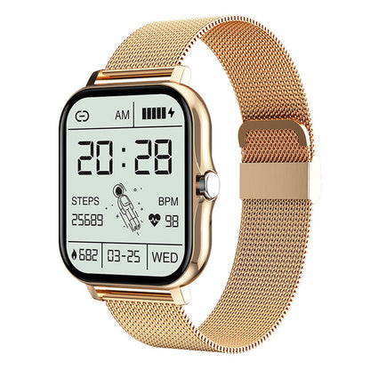 Smart Watches for Men Women Heart Rate Touch Screen Fitness Tracker for iPhone Android Bluetooth -Gold