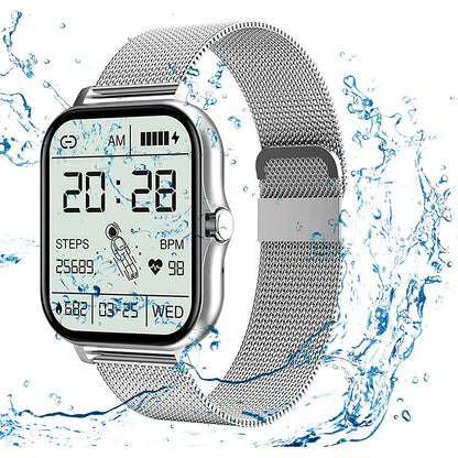 Smart Watches for Men Women Heart Rate Touch Screen Fitness Tracker for iPhone Android Bluetooth -Silver
