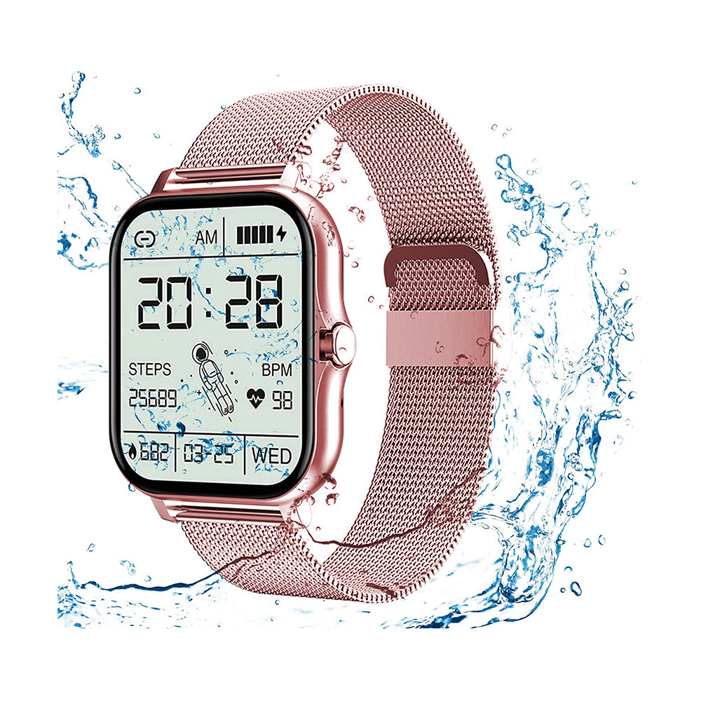 Smart Watches for Men Women Heart Rate Touch Screen Fitness Tracker for iPhone Android Bluetooth -Pink