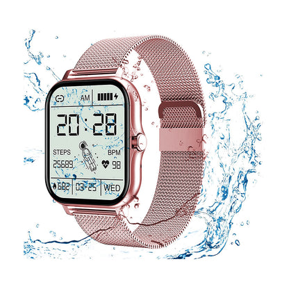 Smart Watches for Men Women Heart Rate Touch Screen Fitness Tracker for iPhone Android Bluetooth -Pink