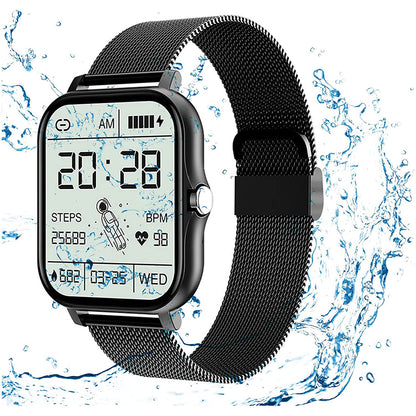 Smart Watches for Men Women Heart Rate Touch Screen Fitness Tracker for iPhone Android Bluetooth -Black