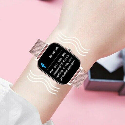 Smart Watches for Men Women Heart Rate Touch Screen Fitness Tracker for iPhone Android Bluetooth -Pink