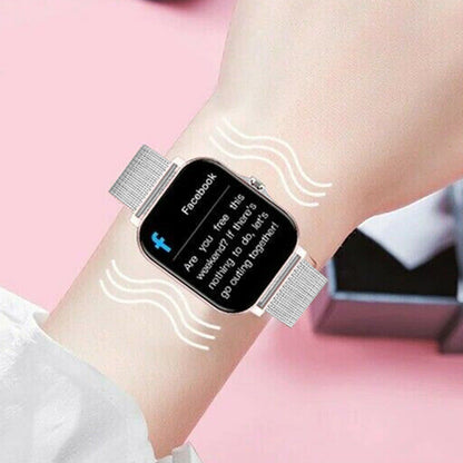 Smart Watches for Men Women Heart Rate Touch Screen Fitness Tracker for iPhone Android Bluetooth -Silver