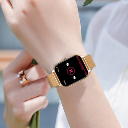Smart Watches for Men Women Heart Rate Touch Screen Fitness Tracker for iPhone Android Bluetooth -Gold