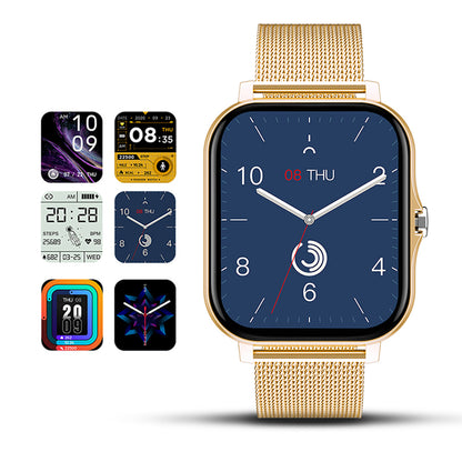 Smart Watches for Men Women Heart Rate Touch Screen Fitness Tracker for iPhone Android Bluetooth -Gold