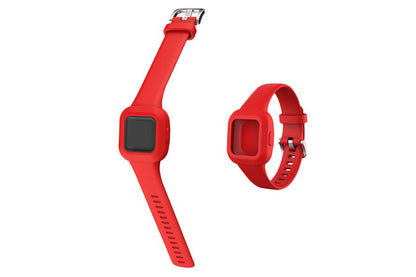 Replacement Silicone Band Straps Fitness Wristband Tracker Compatible with Garmin Vivofit Jr 3 Bands-Red