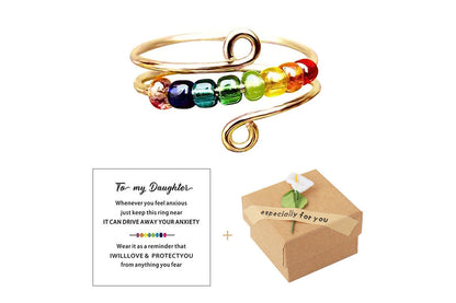 2Pcs To My Daughter Fidget Ring for Anxiety-gold color