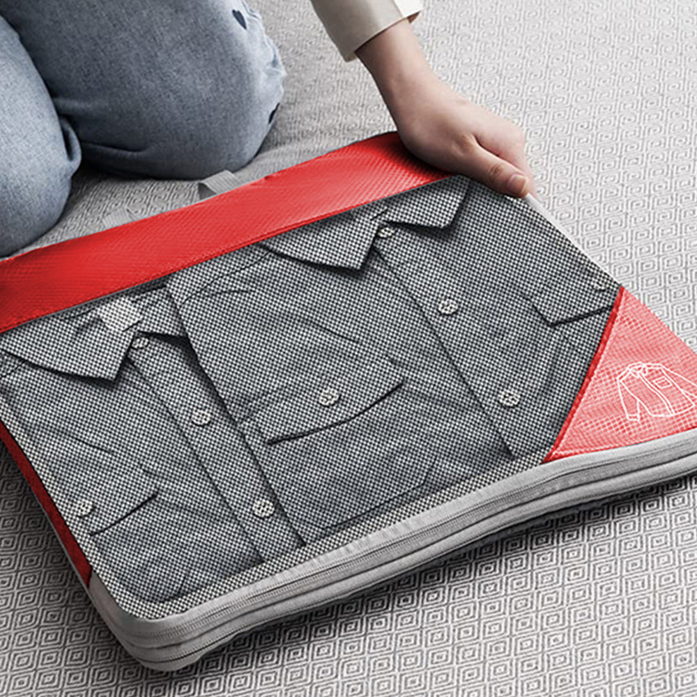 6 Set Compression Packing Cubes Travel Accessories Expandable Packing Organizers -Red