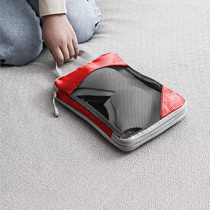 6 Set Compression Packing Cubes Travel Accessories Expandable Packing Organizers -Red