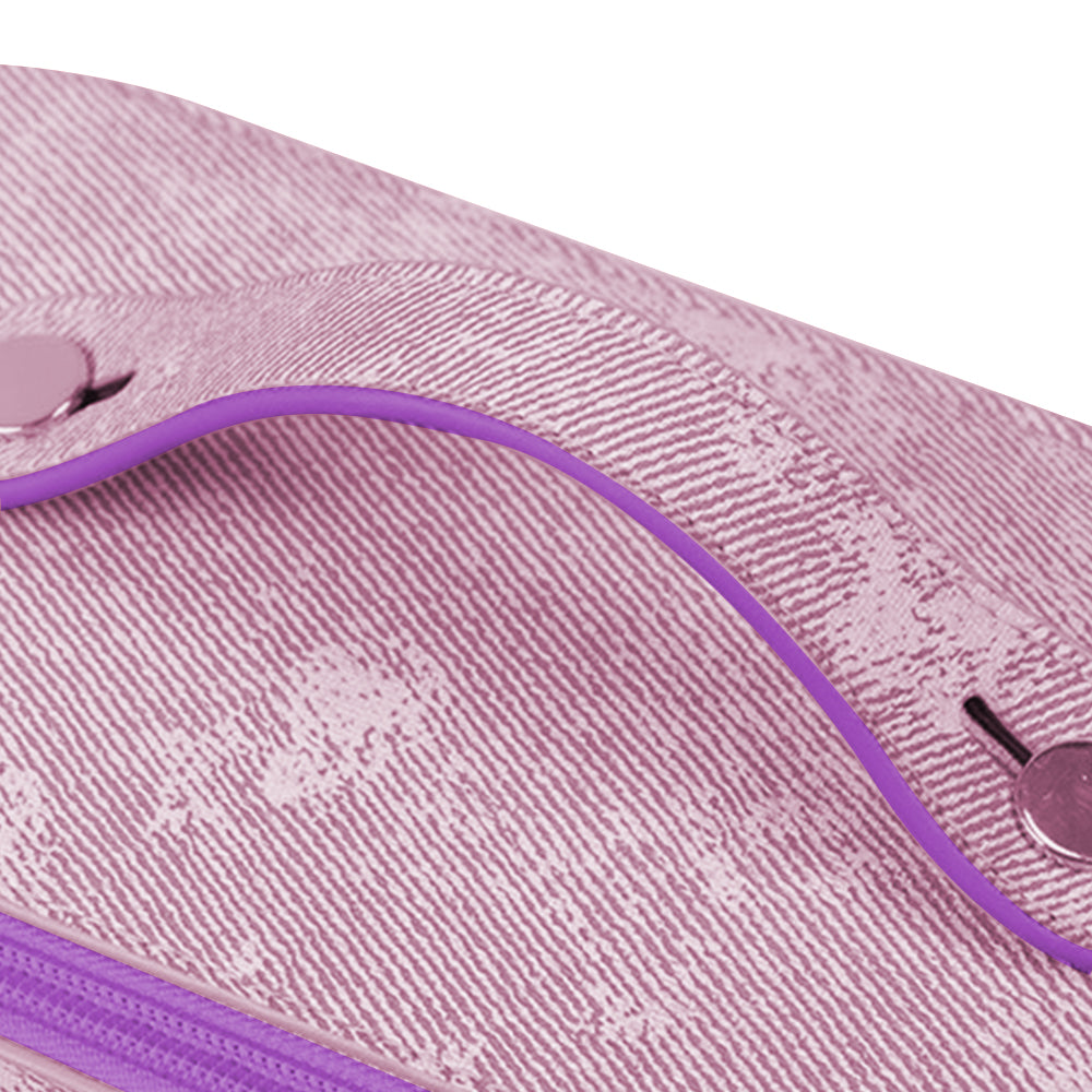 Large Opening PU Leather Makeup Bag -Purple