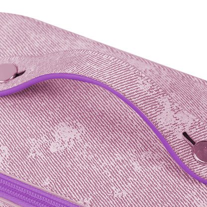 Large Opening PU Leather Makeup Bag -Purple