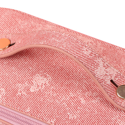 Large Opening PU Leather Makeup Bag -Pink